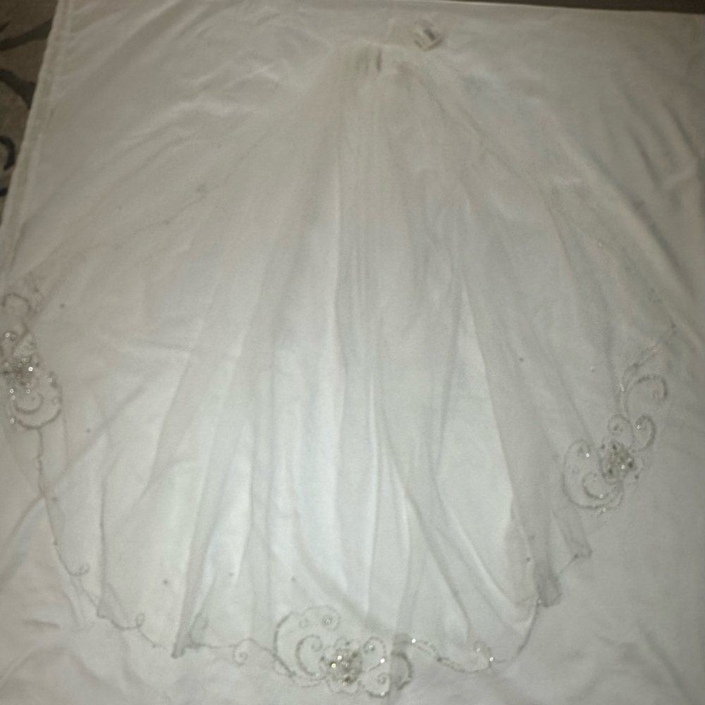 Elegant White Bridal Veil - Picture 3 of 7